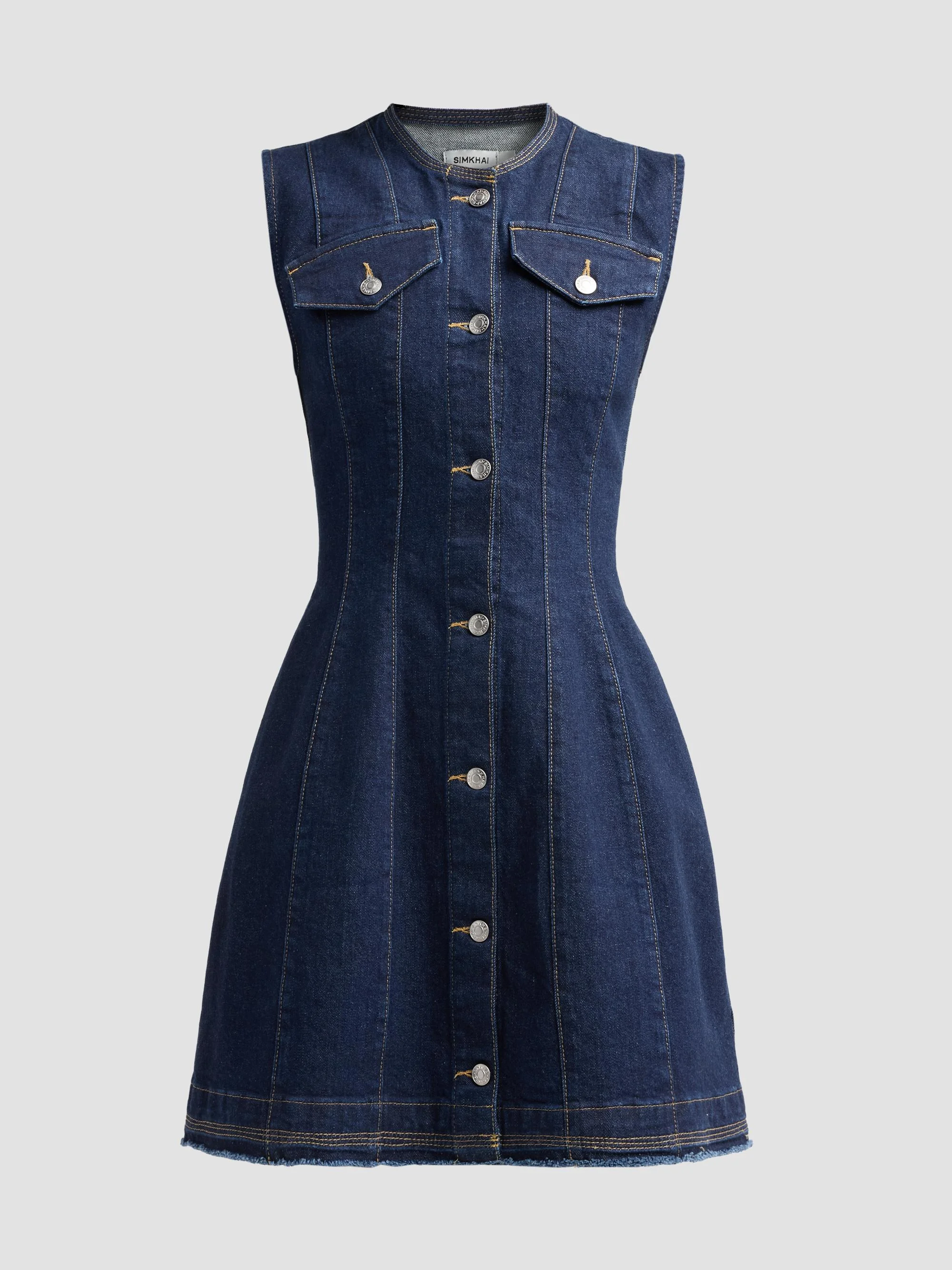 Women's Hanley Denim A-Line Mini Dress - Indigo Rinse - 1