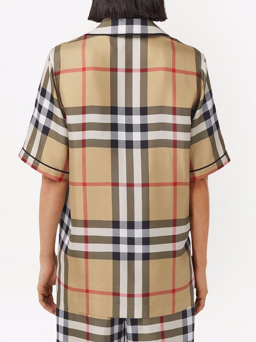 Vintage Check silk pajama shirt - 4