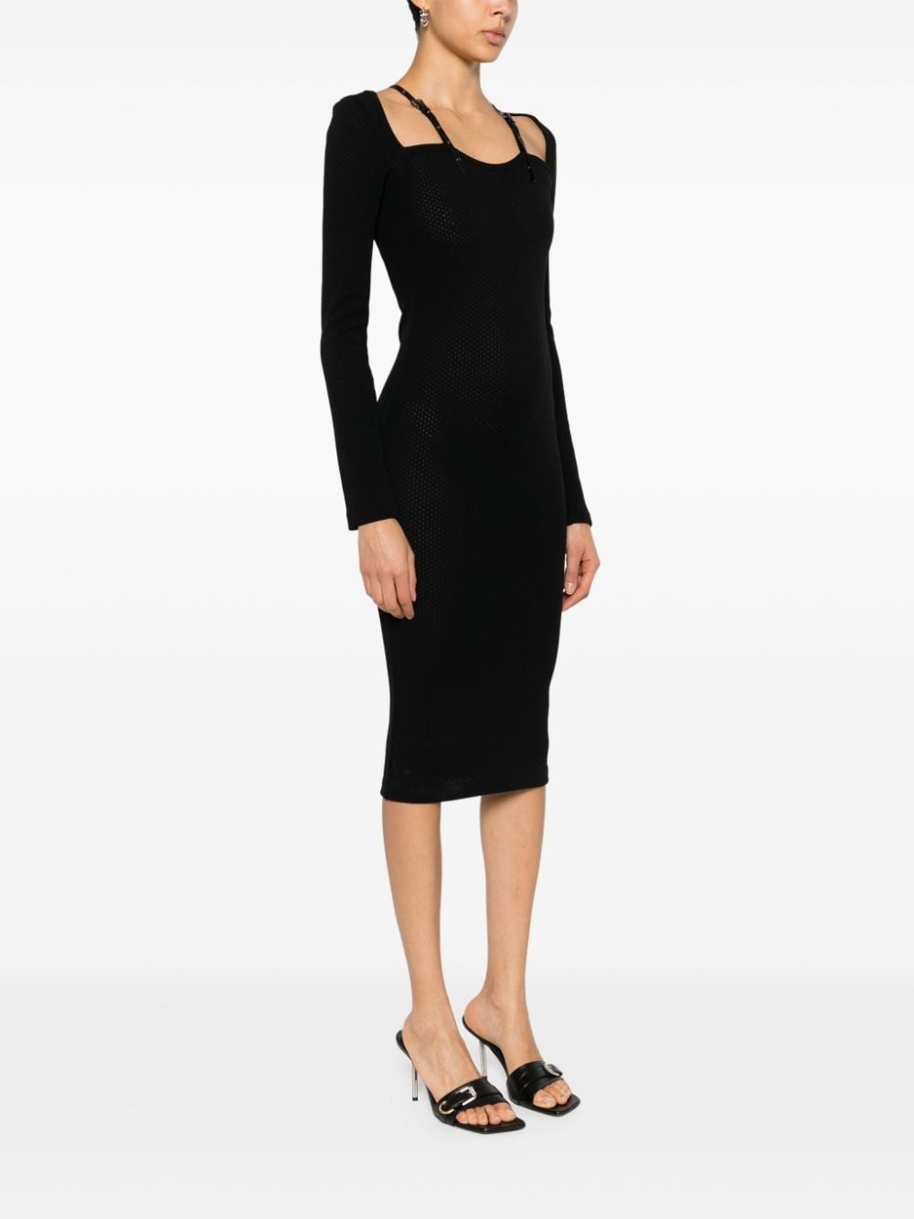 Baroque-buckles knitted midi dress - 3