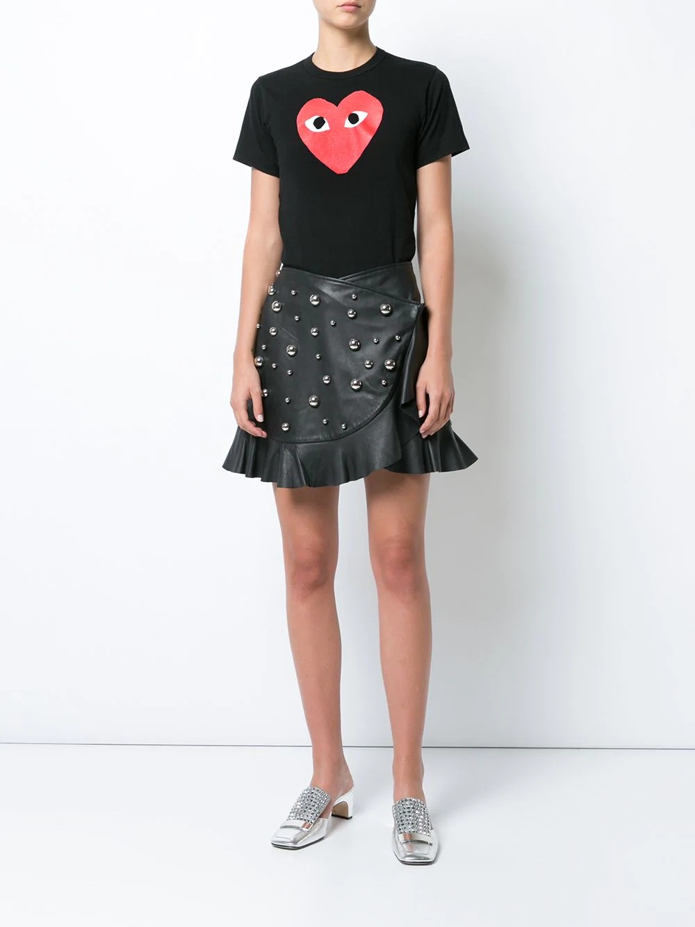 heart print T-shirt - 2