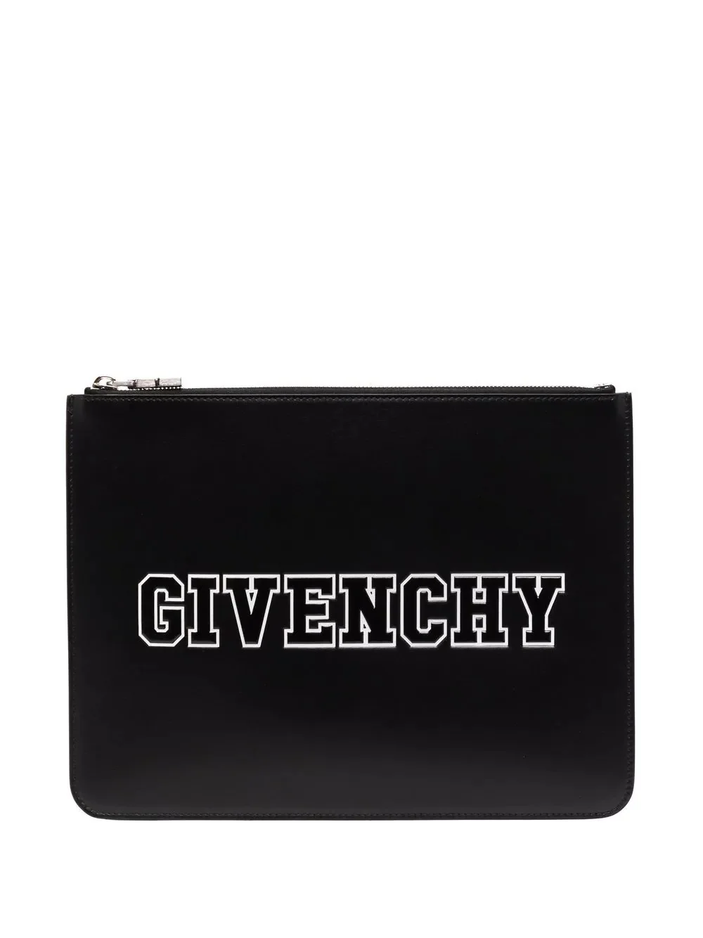 embossed-logo leather clutch - 1