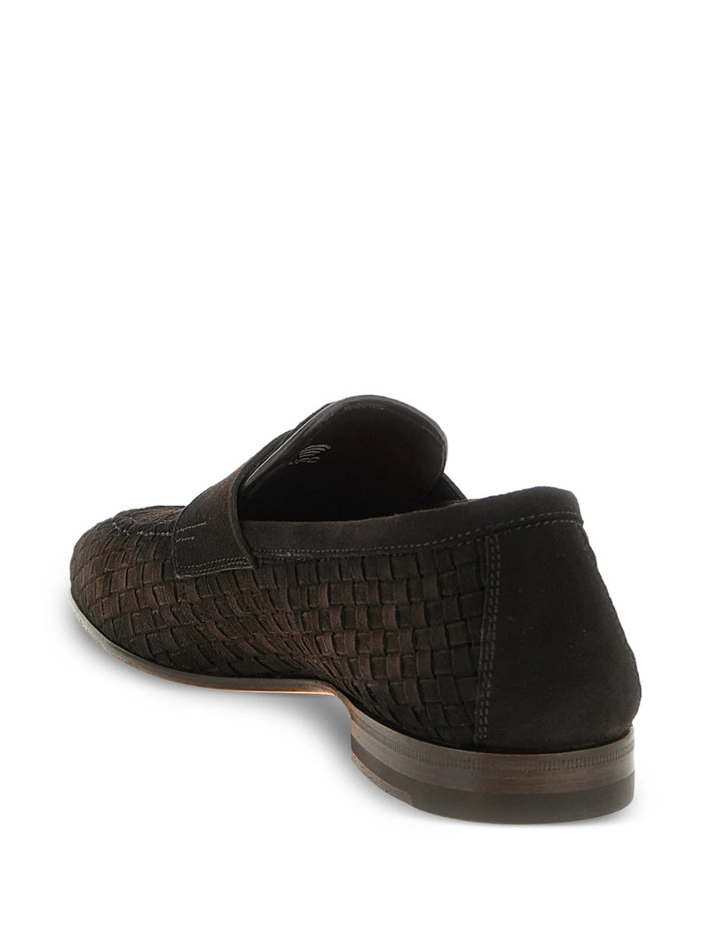Santoni Santoni Carlo Woven Leather Loafers outlook