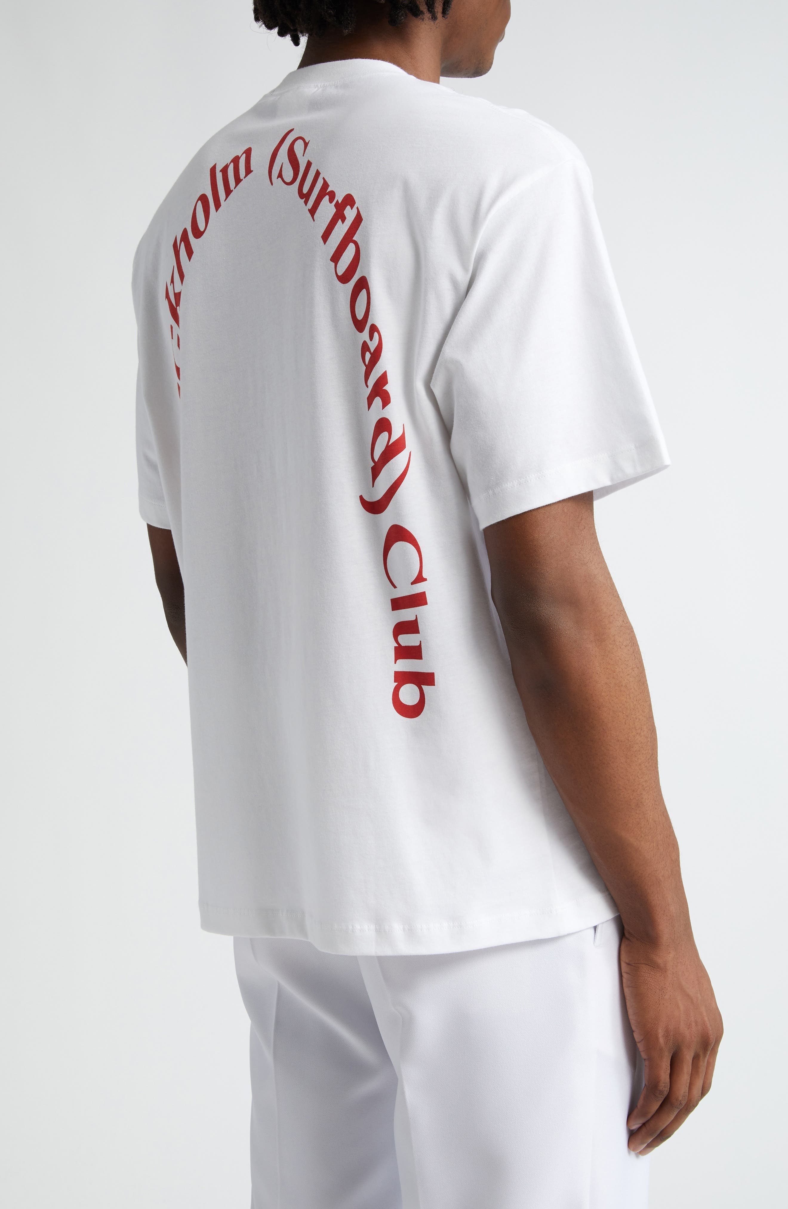 STOCKHOLM SURFBOARD CLUB Back Logo Organic Cotton Graphic T-Shirt in White at Nordstrom - 6