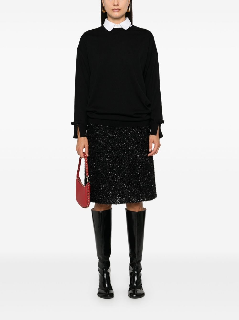 bow-cuffs sweater - 2
