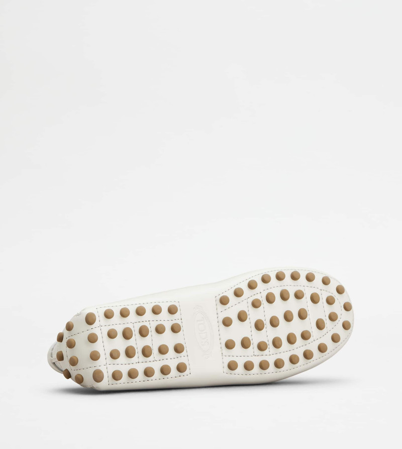 GOMMINO DRIVING SHOES IN LEATHER - WHITE 5