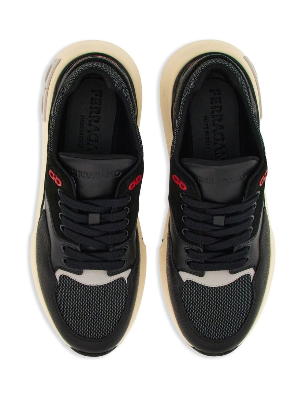 Gancini detail lace-up sneakers - 4