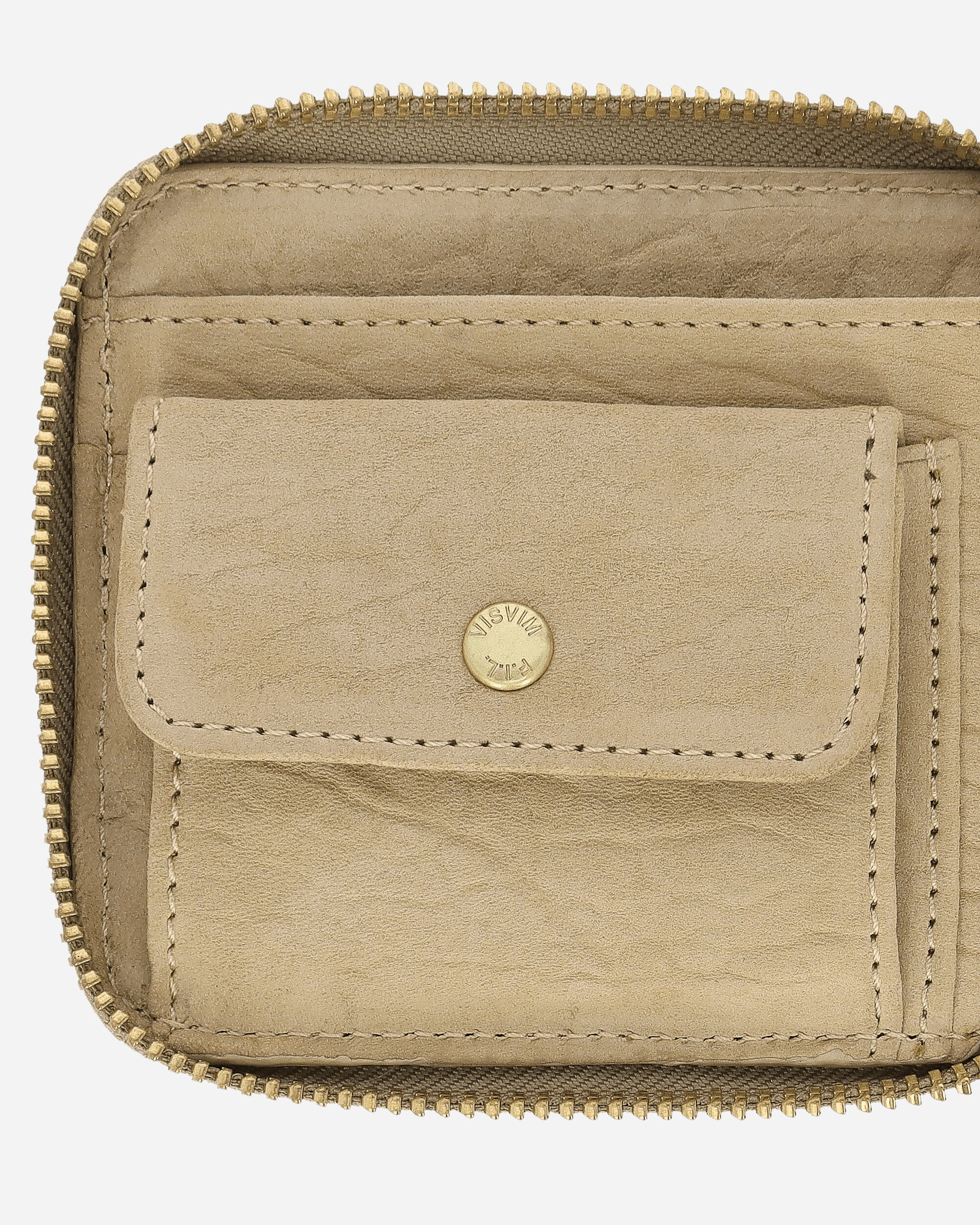 Suede Bi-Fold Wallet Beige - 6