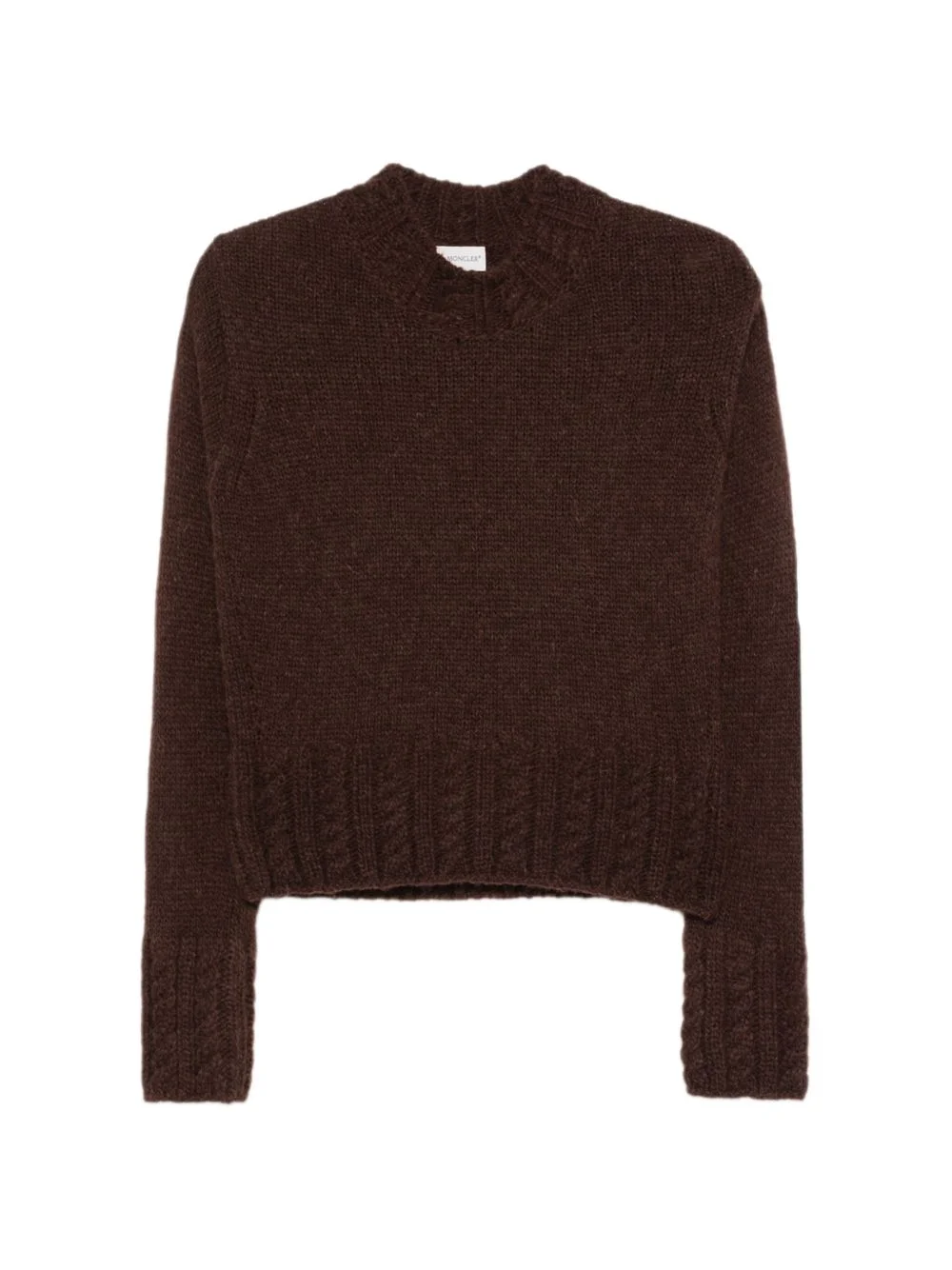 cable-knit logo-patch sweater - 1