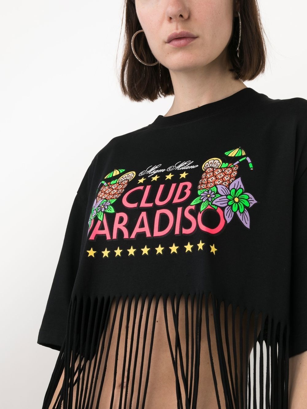 graphic-print frayed T-Shirt - 5