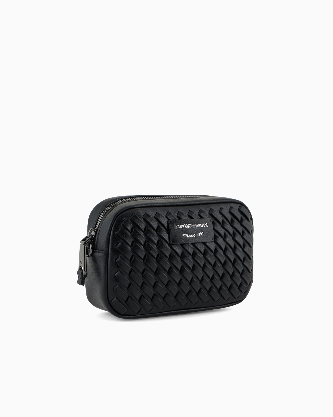 INTERWOVEN LEATHER CAMERA CASE WITH CHAIN SHOULDER STRAP - 2