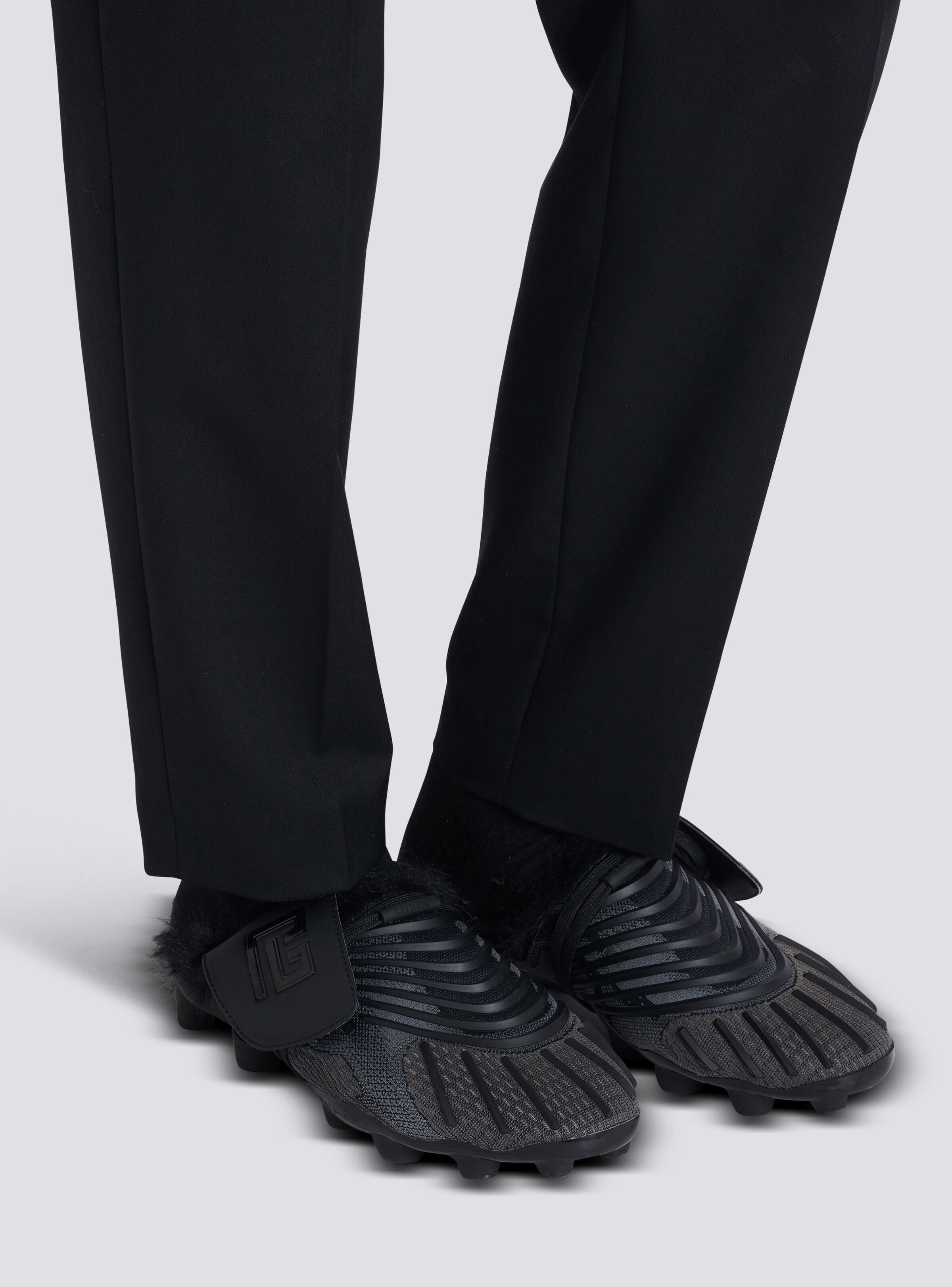Half Time faux fur-lined mules with technical fabrics - 9