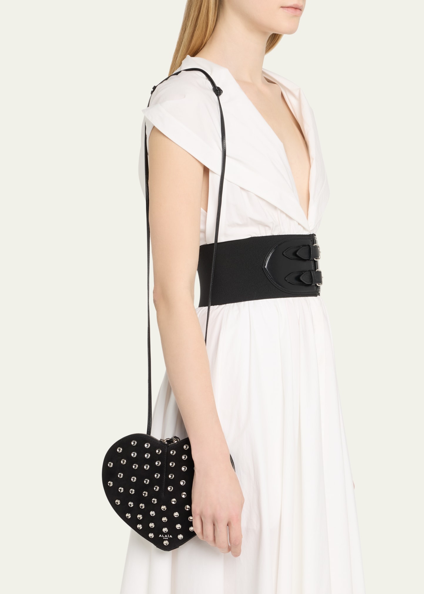 Le Coeur Studded Goatskin Crossbody Bag - 2