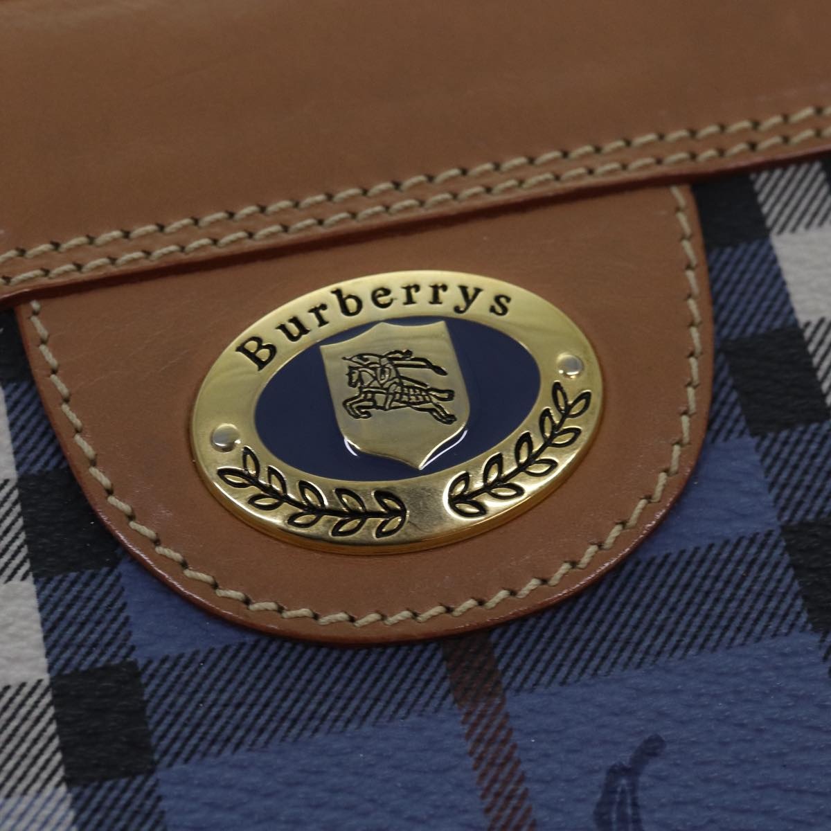 Burberry Nova Check Tote Bag Pvc Leather Blue - 10
