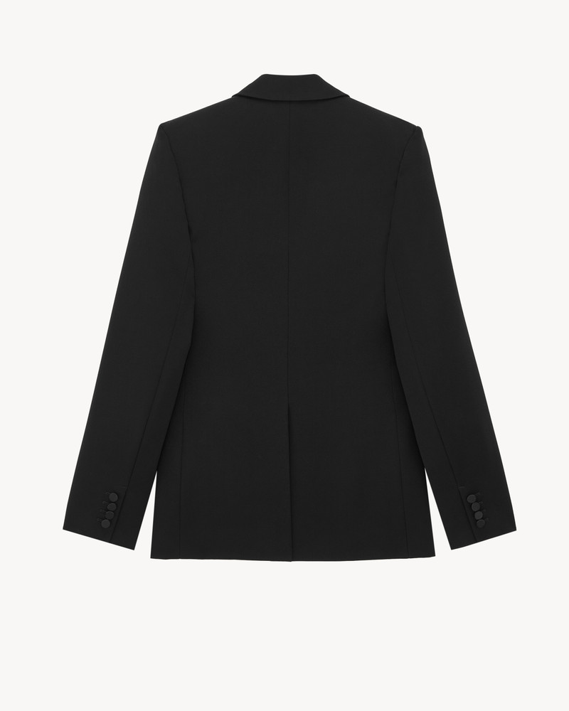 SAINT LAURENT TUXEDO JACKET IN GRAIN DE POUDRE outlook