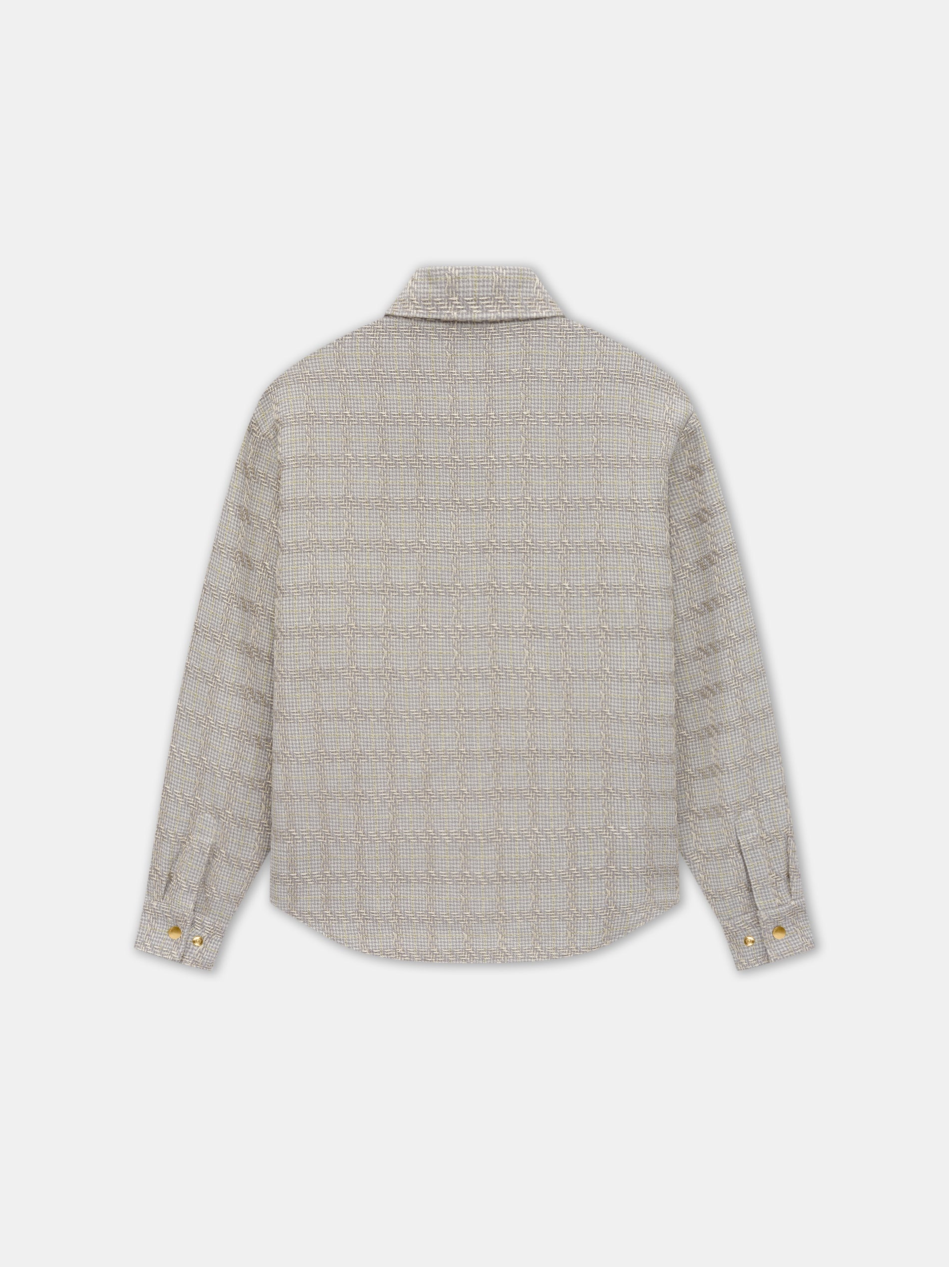 CHECK BOUCLE PADDED OVERSHIRT - 4