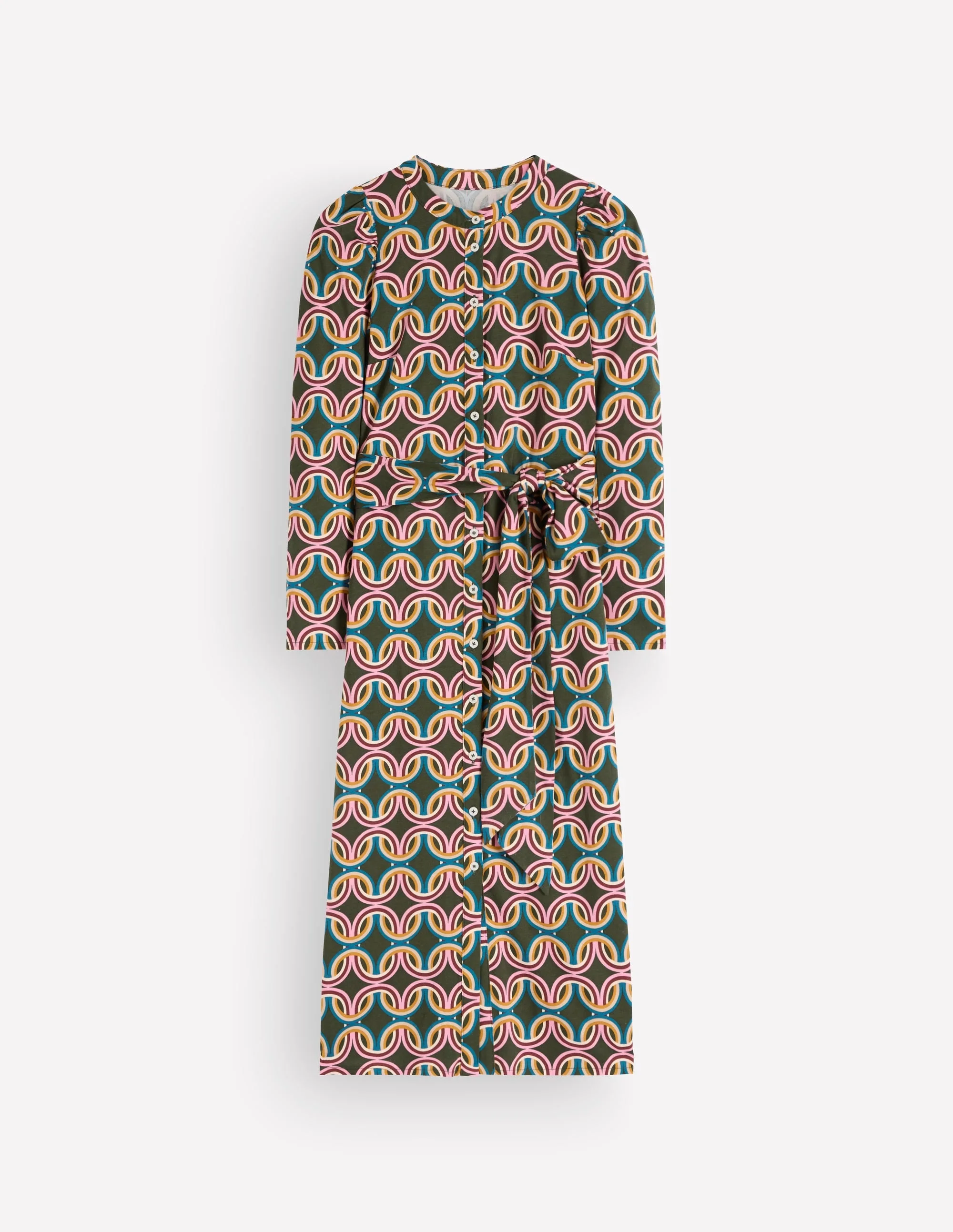 Honor Column Jersey Midi Dress-Duffle Bag, Geo Parade - 1