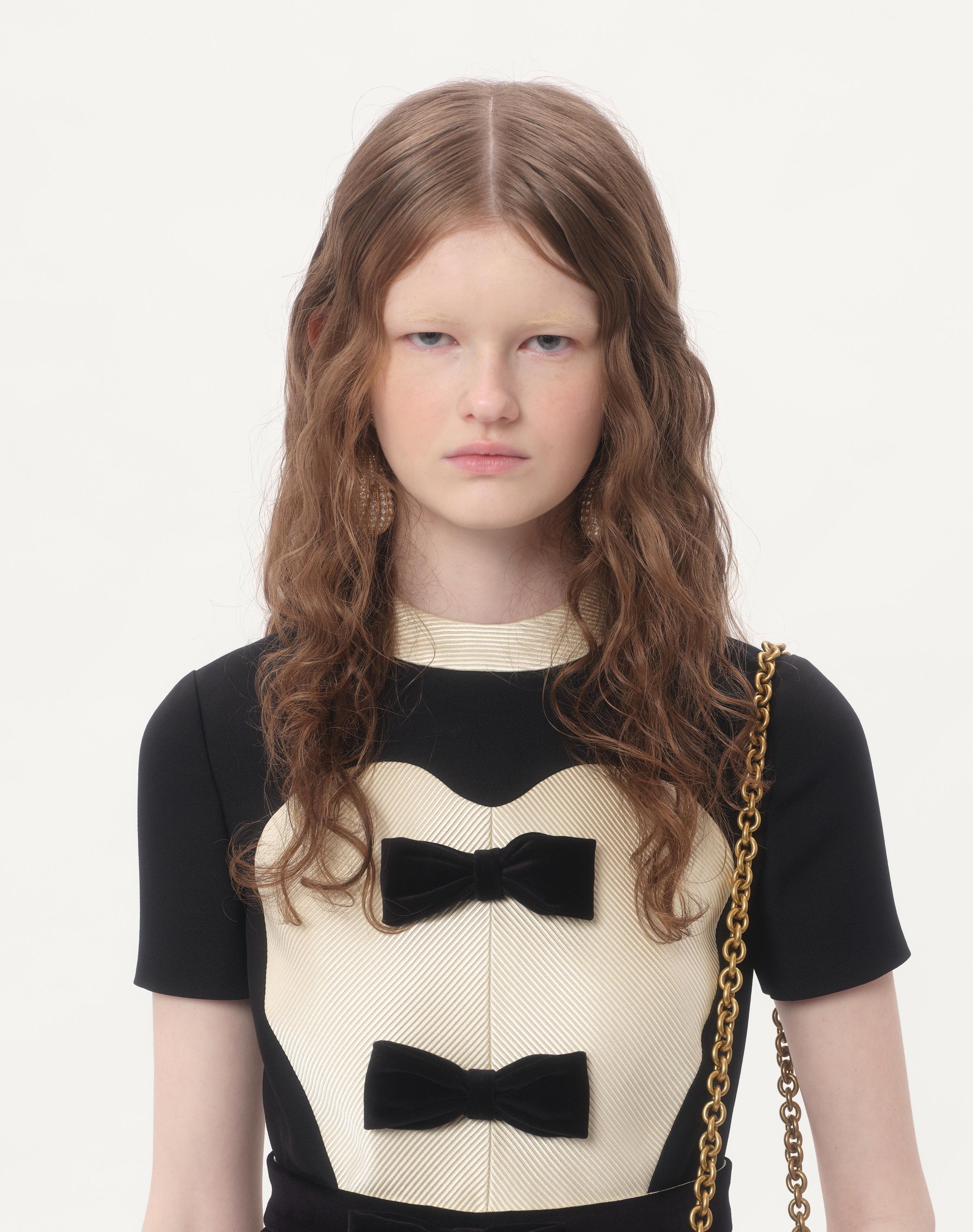 CREPE COUTURE SHORT DRESS WITH BOWS - 5