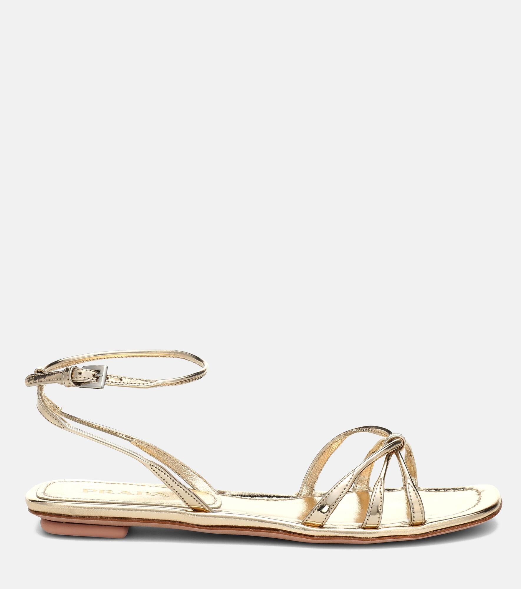 Metallic leather sandals - 4