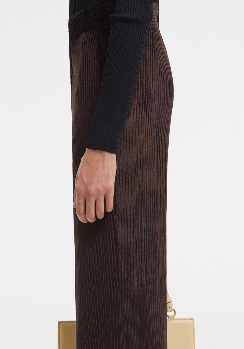 MAROON Wide-leg corduroy pants 3