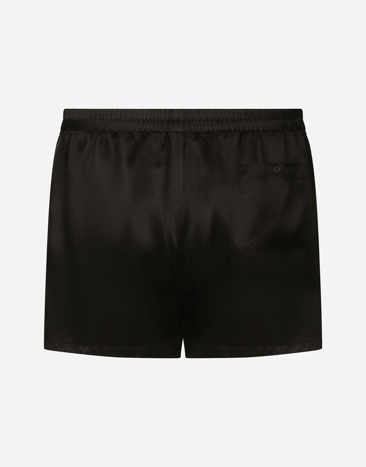 Silk shorts with logo label - 2