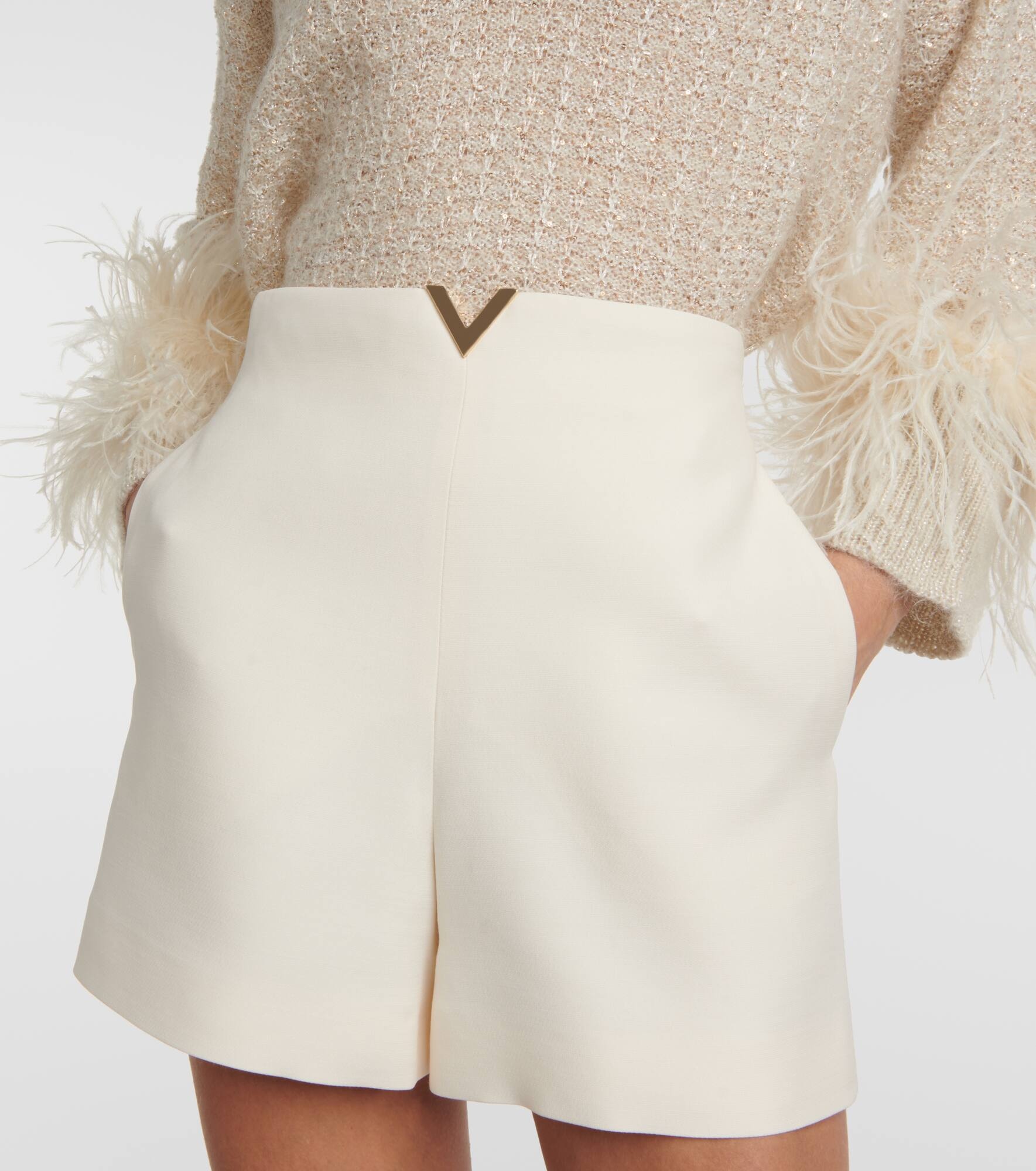 Vlogo wool and silk crêpe shorts - 4