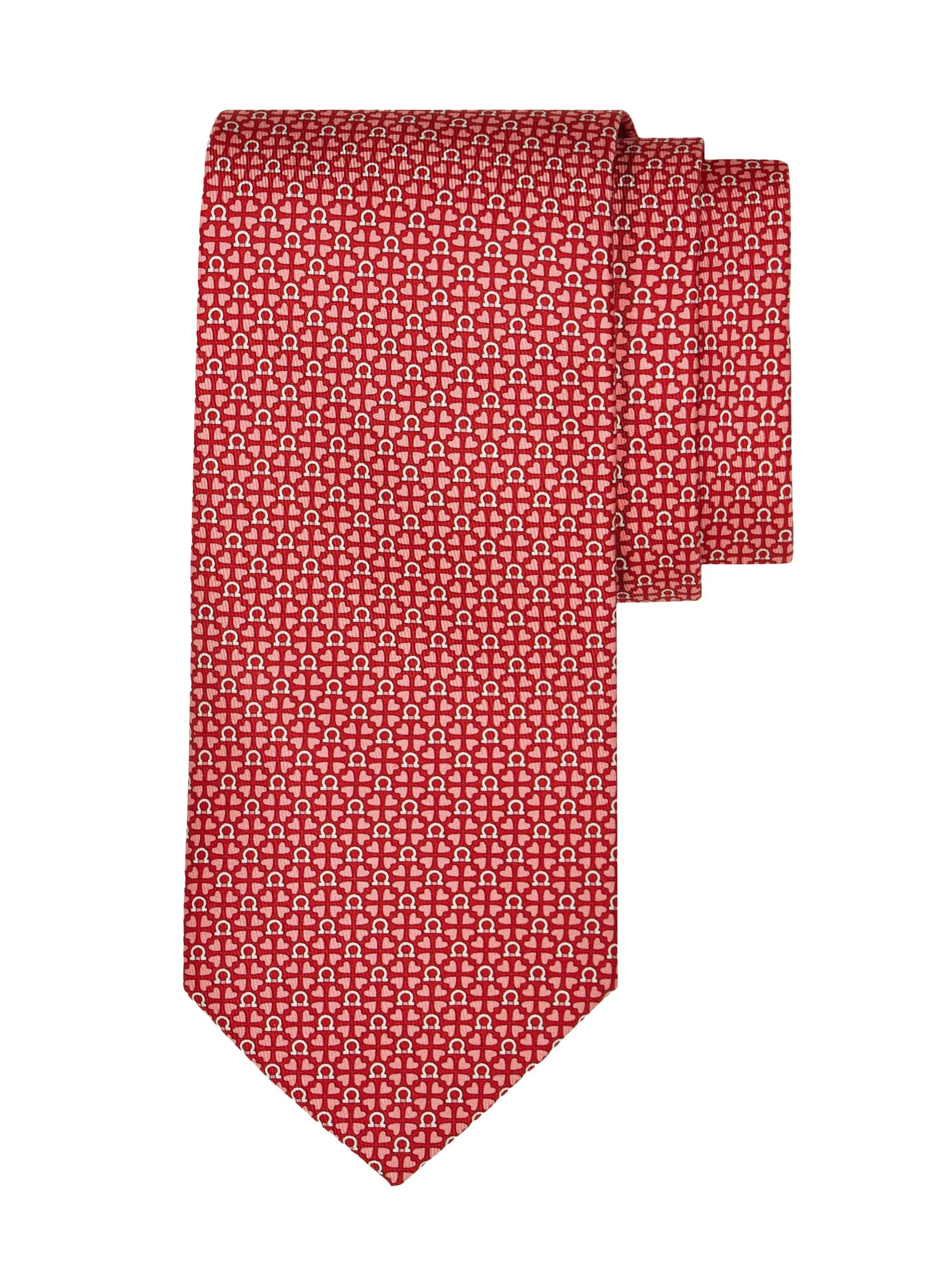 Men's Ada Gancio Woven Silk Tie - Rosso Rosa - 1