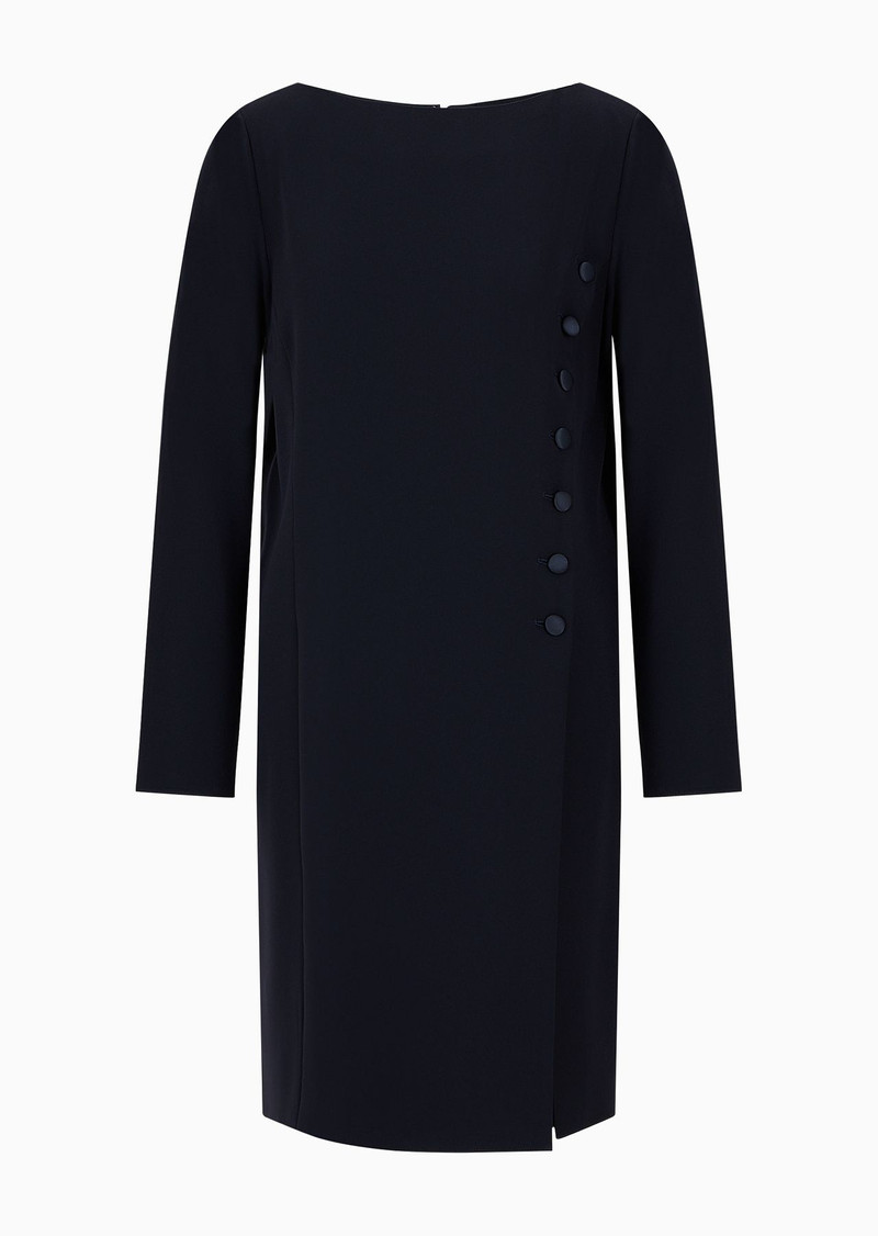 Technical cady tunic dress with satin buttons 1