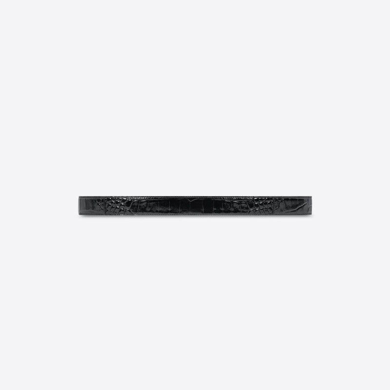 BALENCIAGA Women's Hourglass Thin Belt in Black outlook