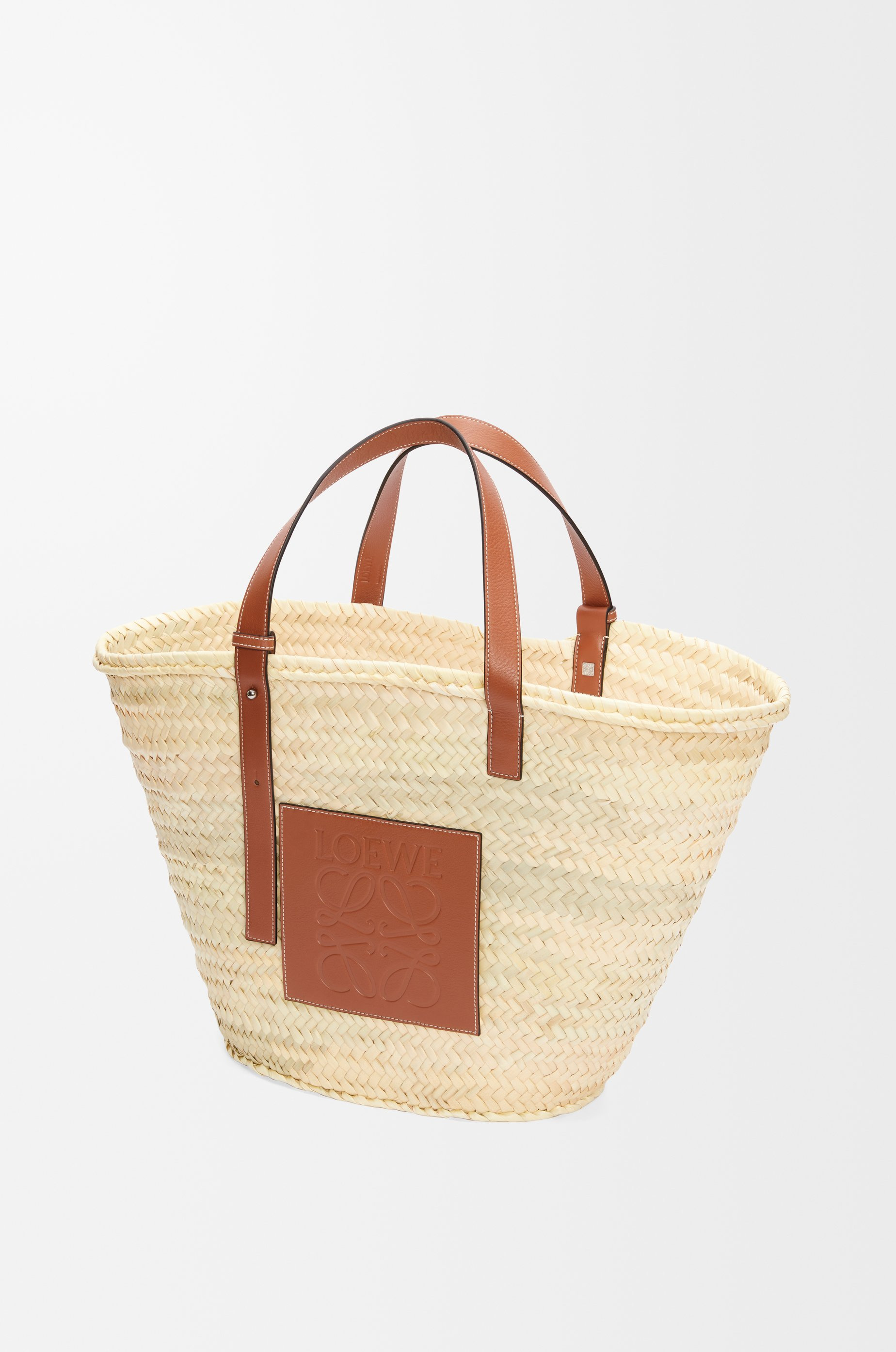 Large Classic Basket in palm leaf and calfskin - 4