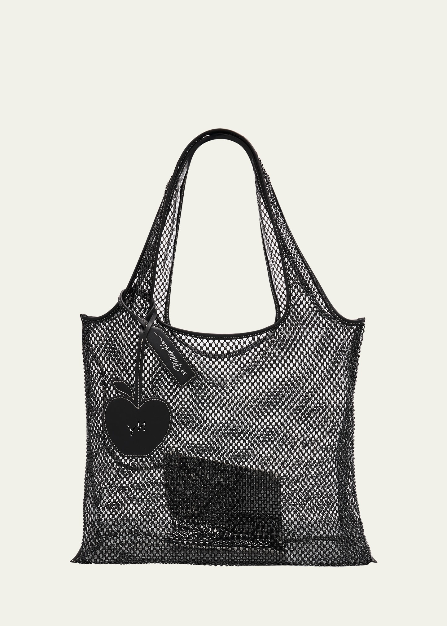 Embellished Mesh Market Tote Bag - 1