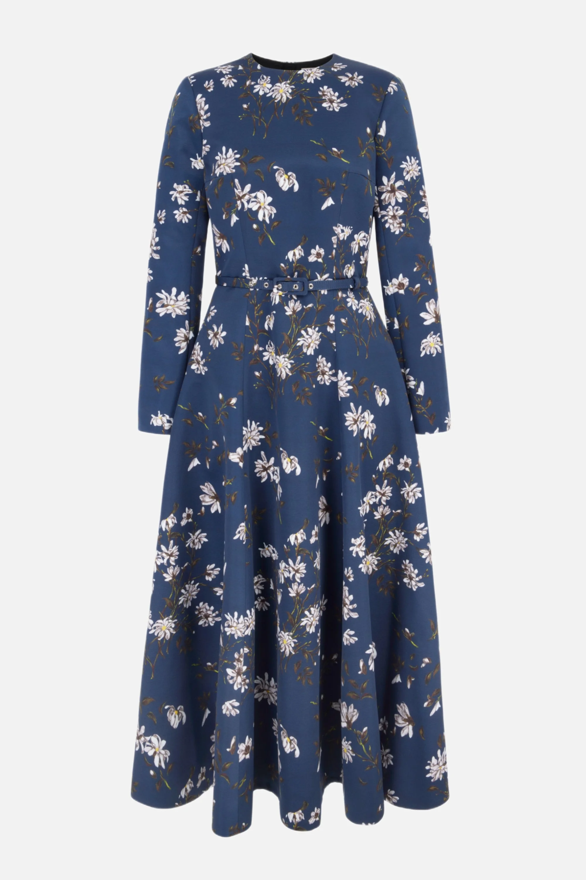 Capucine Dress in Midnight Magnolia Taffeta Faille - 1