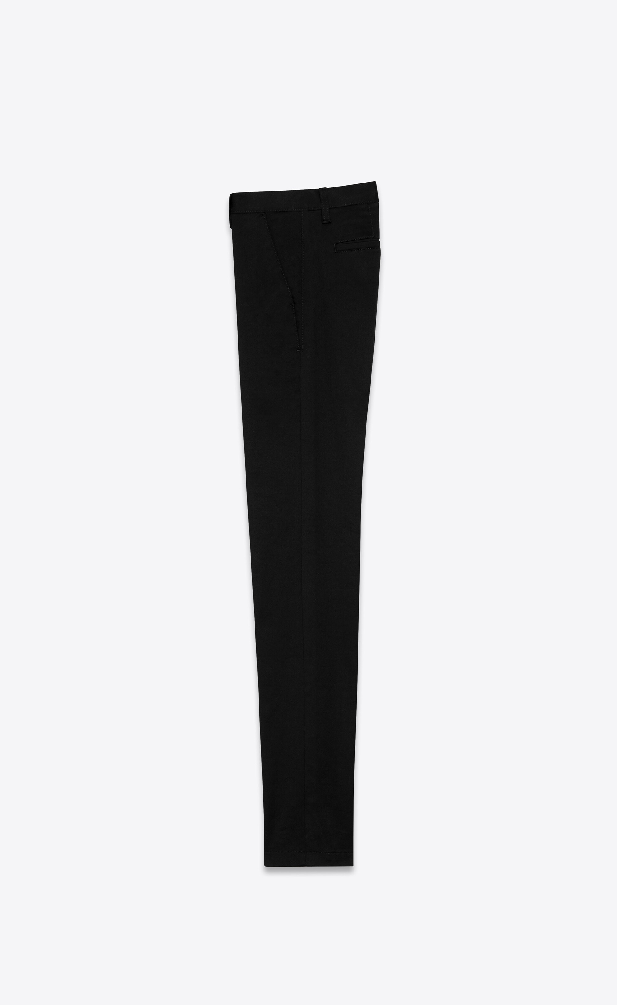 chino pants in black raw stretch gabardine - 2