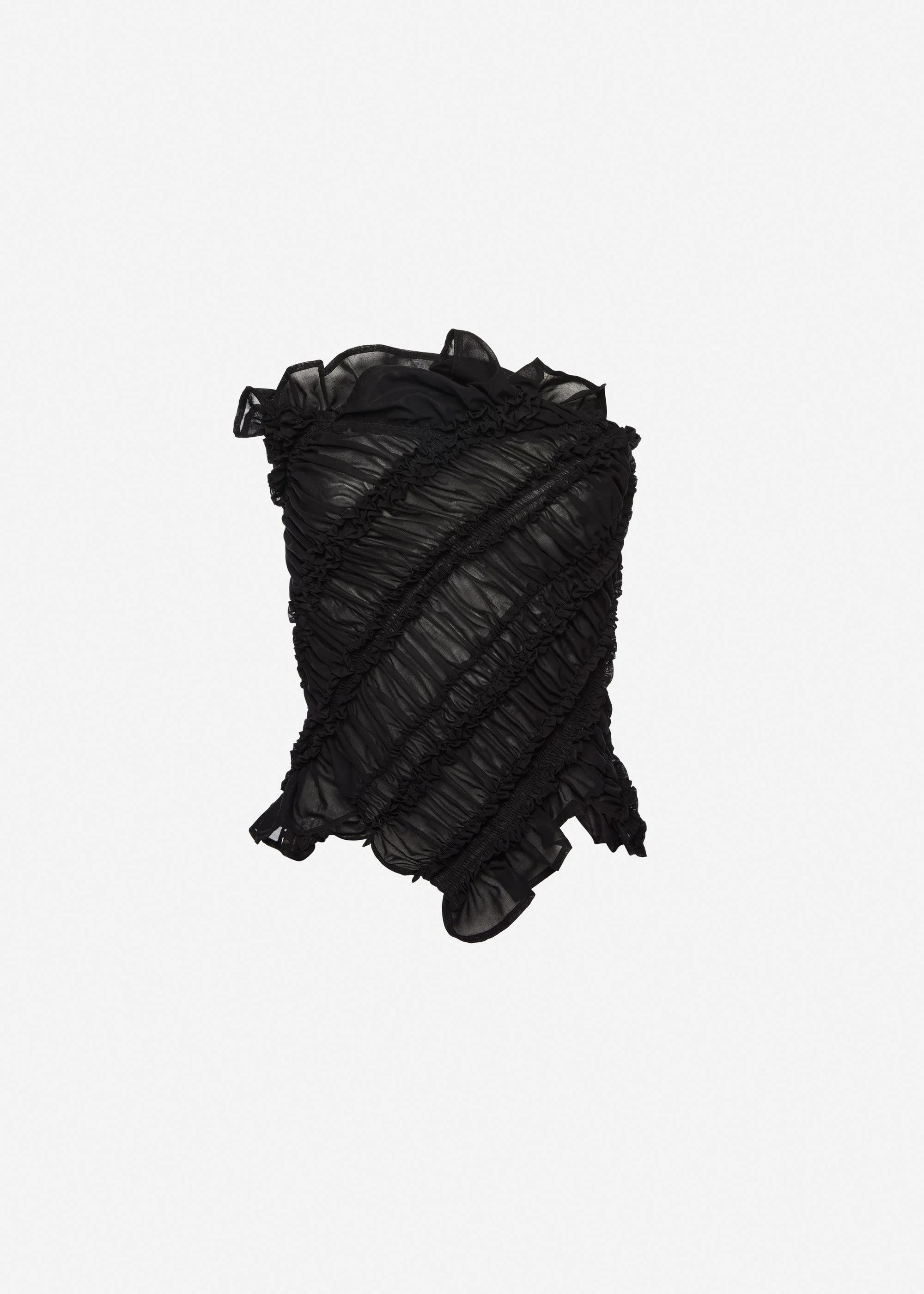 Ruched bandeau top in black - 1