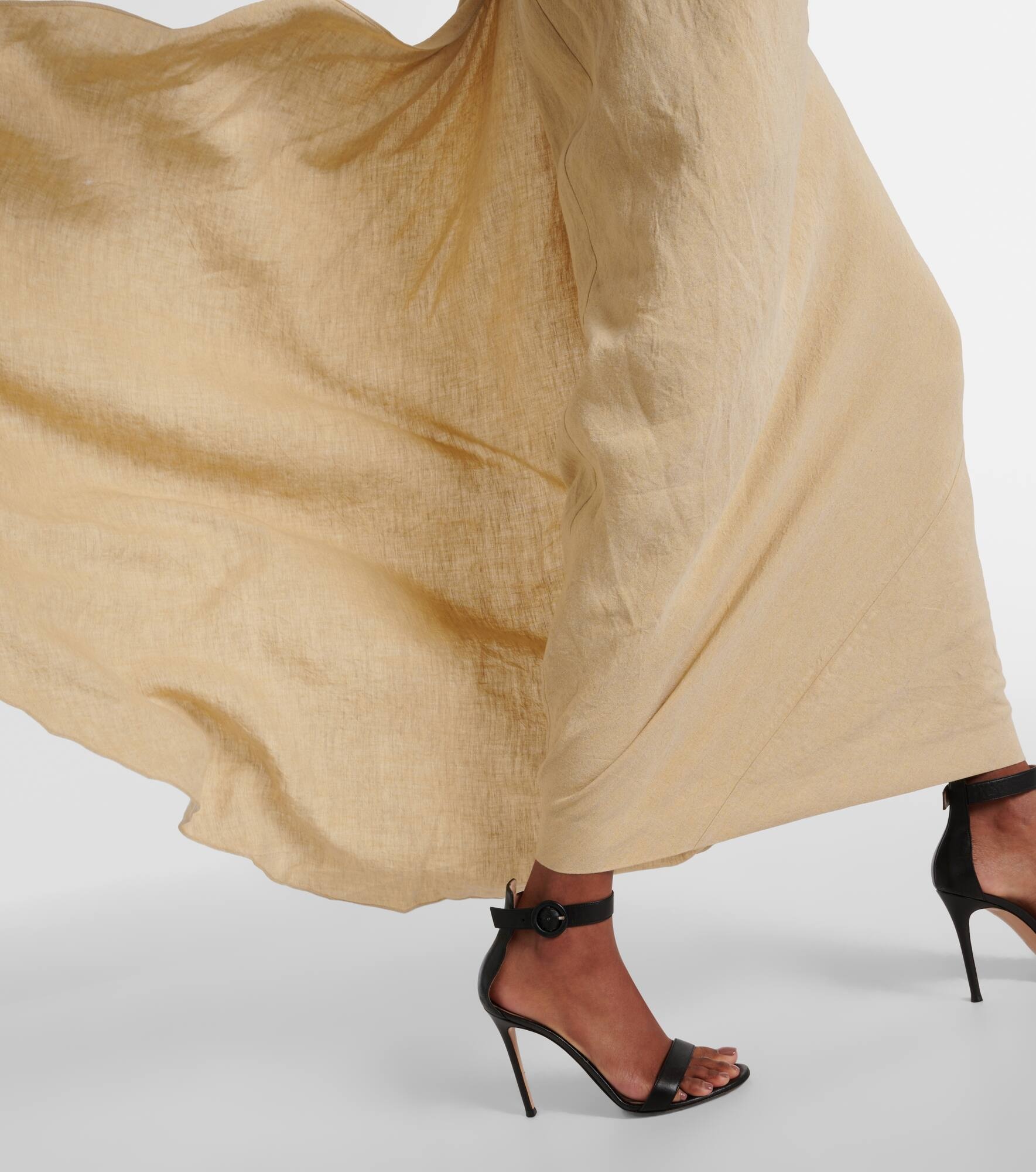Riya draped linen maxi dress - 5