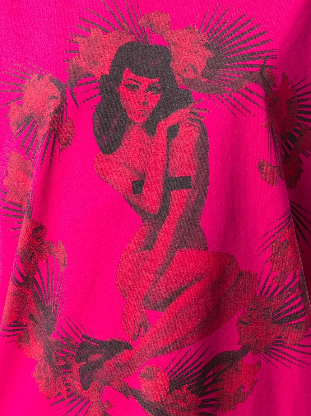 pin-up print T-shirt - 5