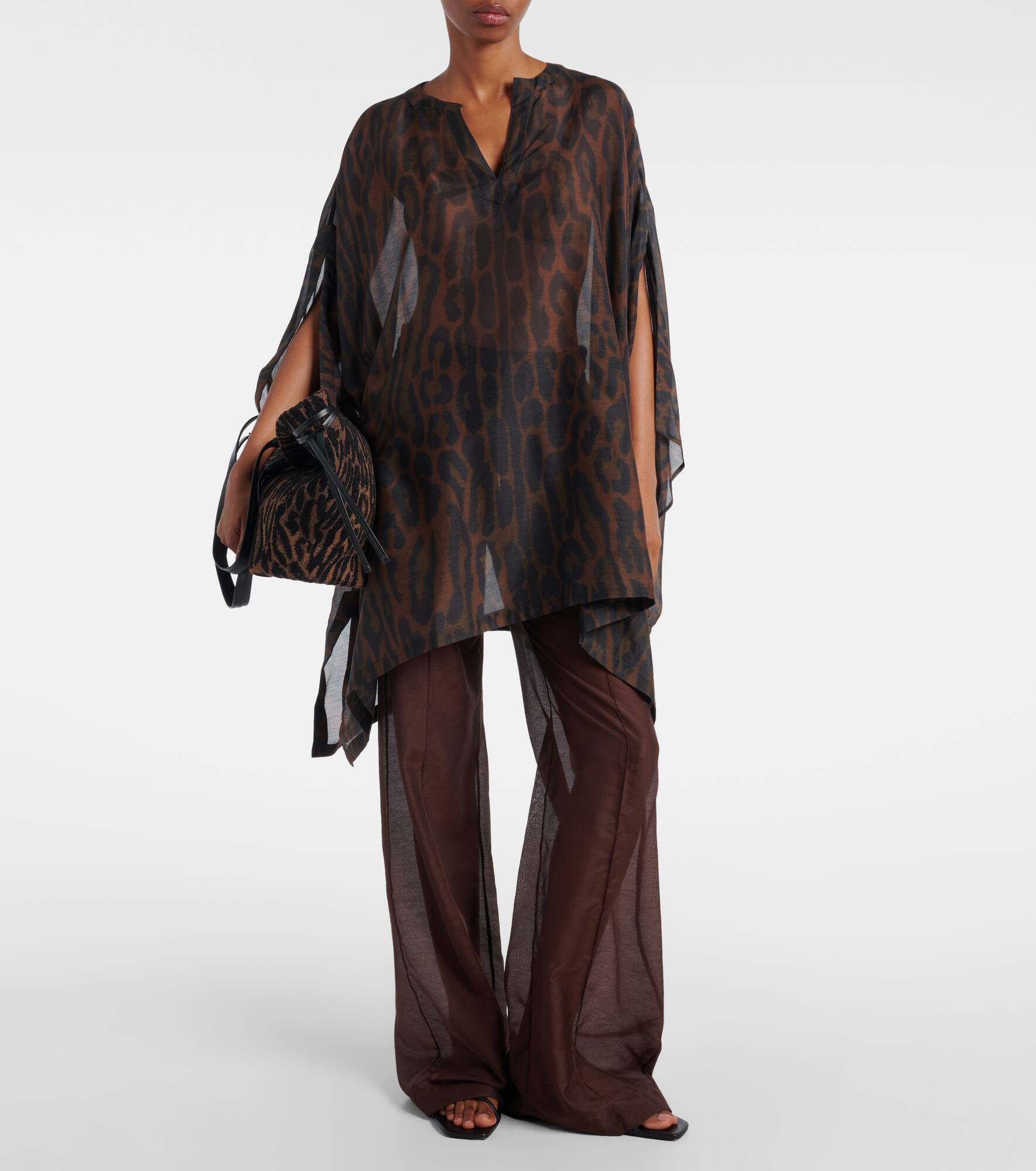 Cotton and silk palazzo pants - 2
