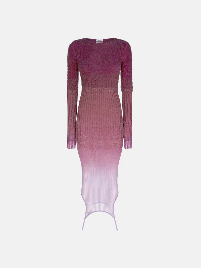 PURPLE AND BURGUNDY DEGRADÈ MIDI DRESS 1