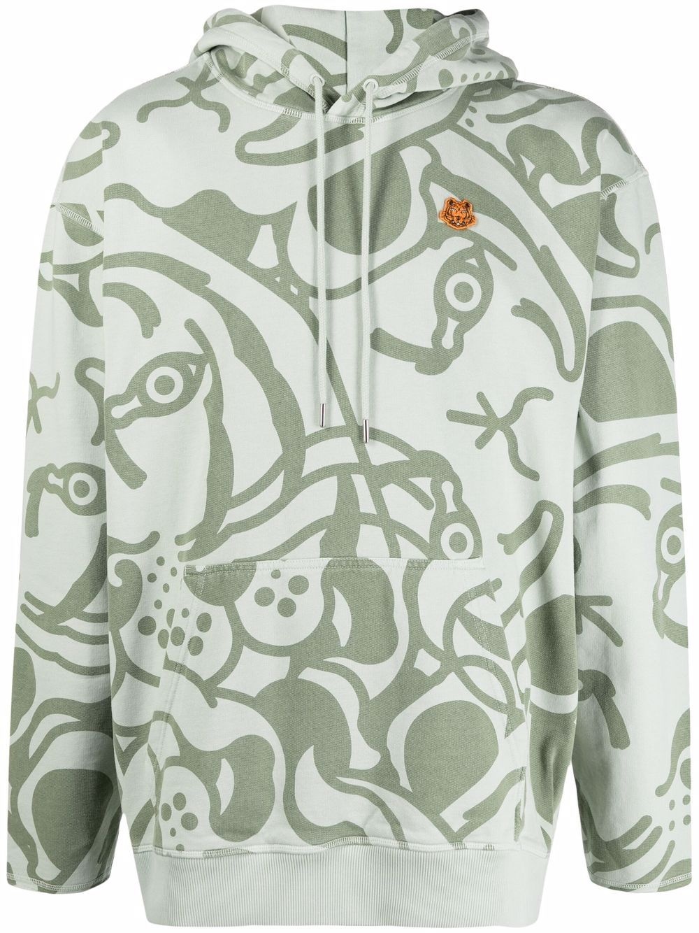 abstract-pattern drawstring hoodie - 1