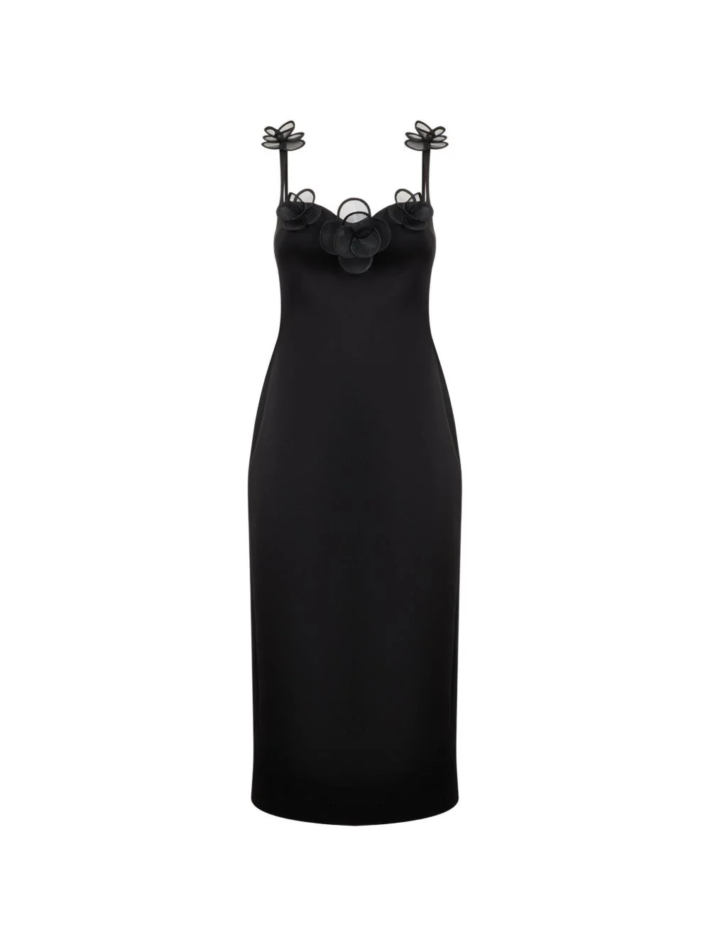 flower-embellishment midi dress - 1