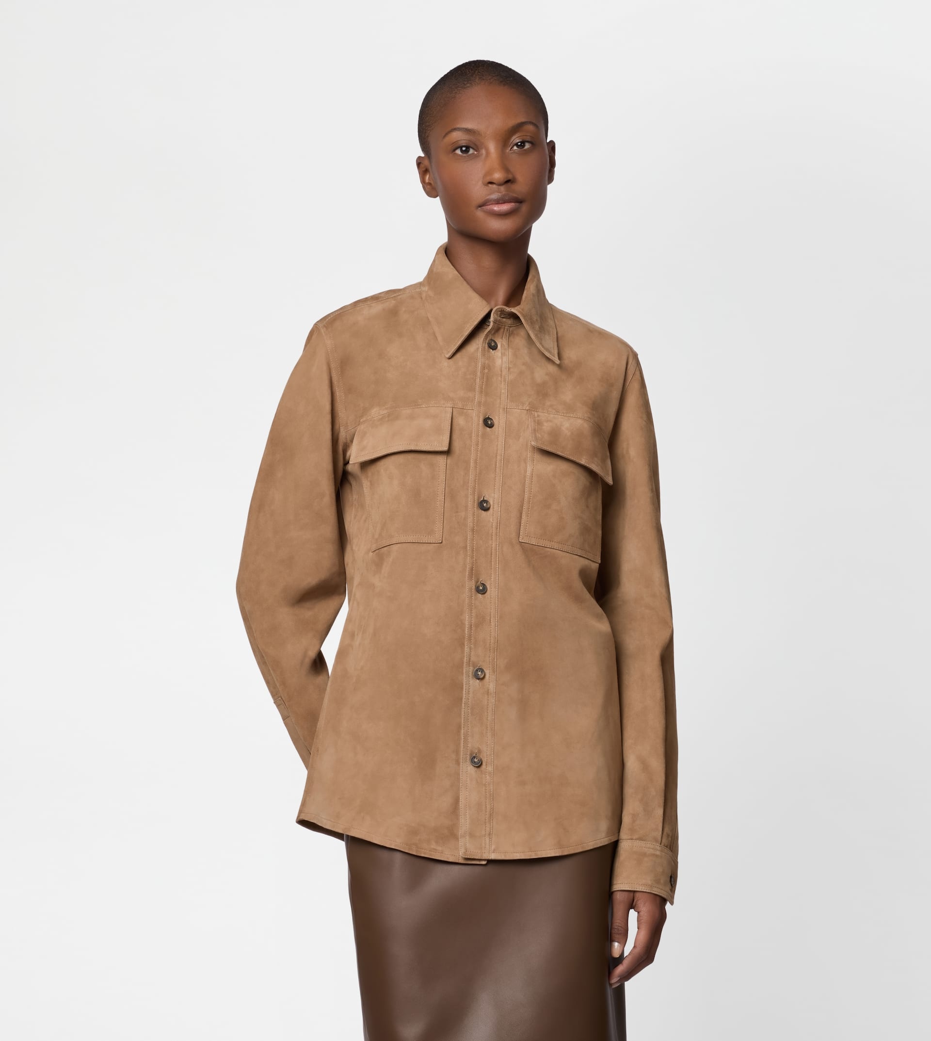 PASHMY SHIRT IN SUEDE - BEIGE - 3