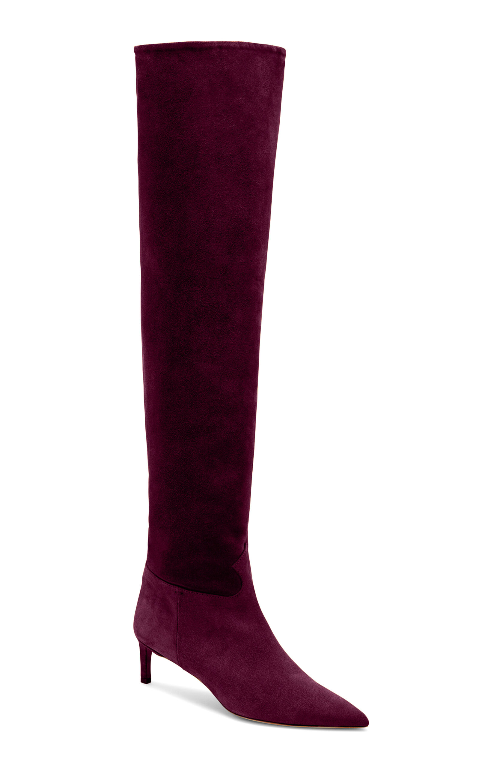Carolina Kitten Heel Leather Boots burgundy - 4