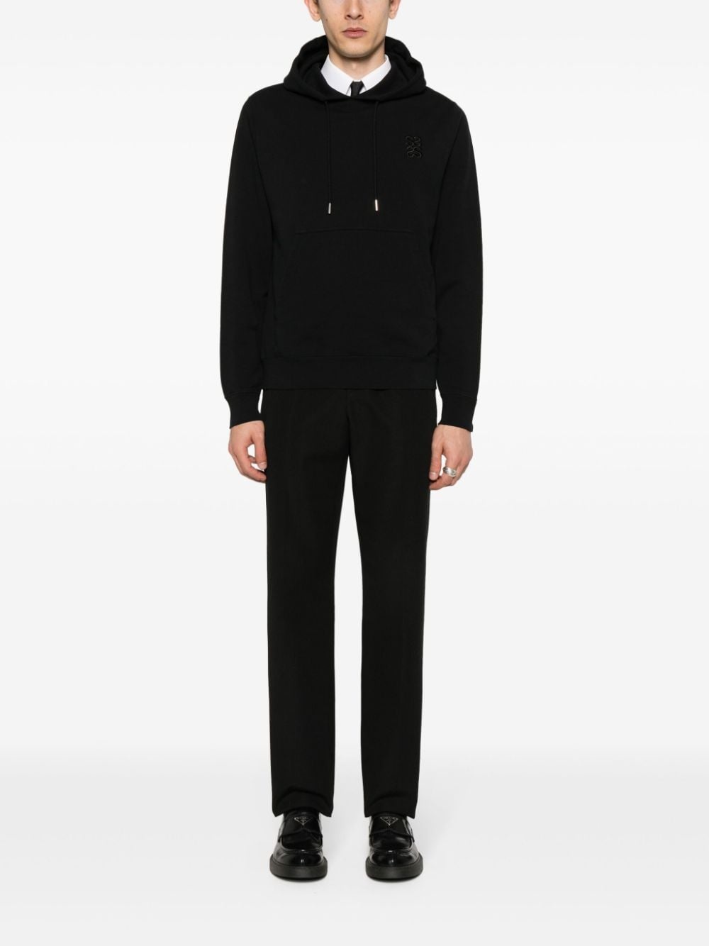 logo-embroidered hoodie - 2