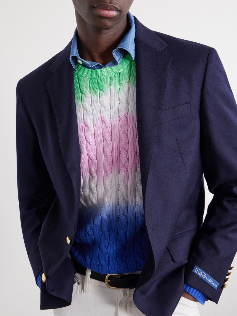 Navy Slim-Fit Unstructured Linen-Blend Blazer 5