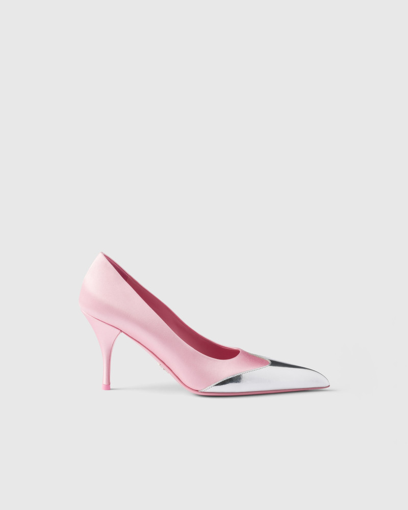 Prada Satin and metallic leather pumps outlook