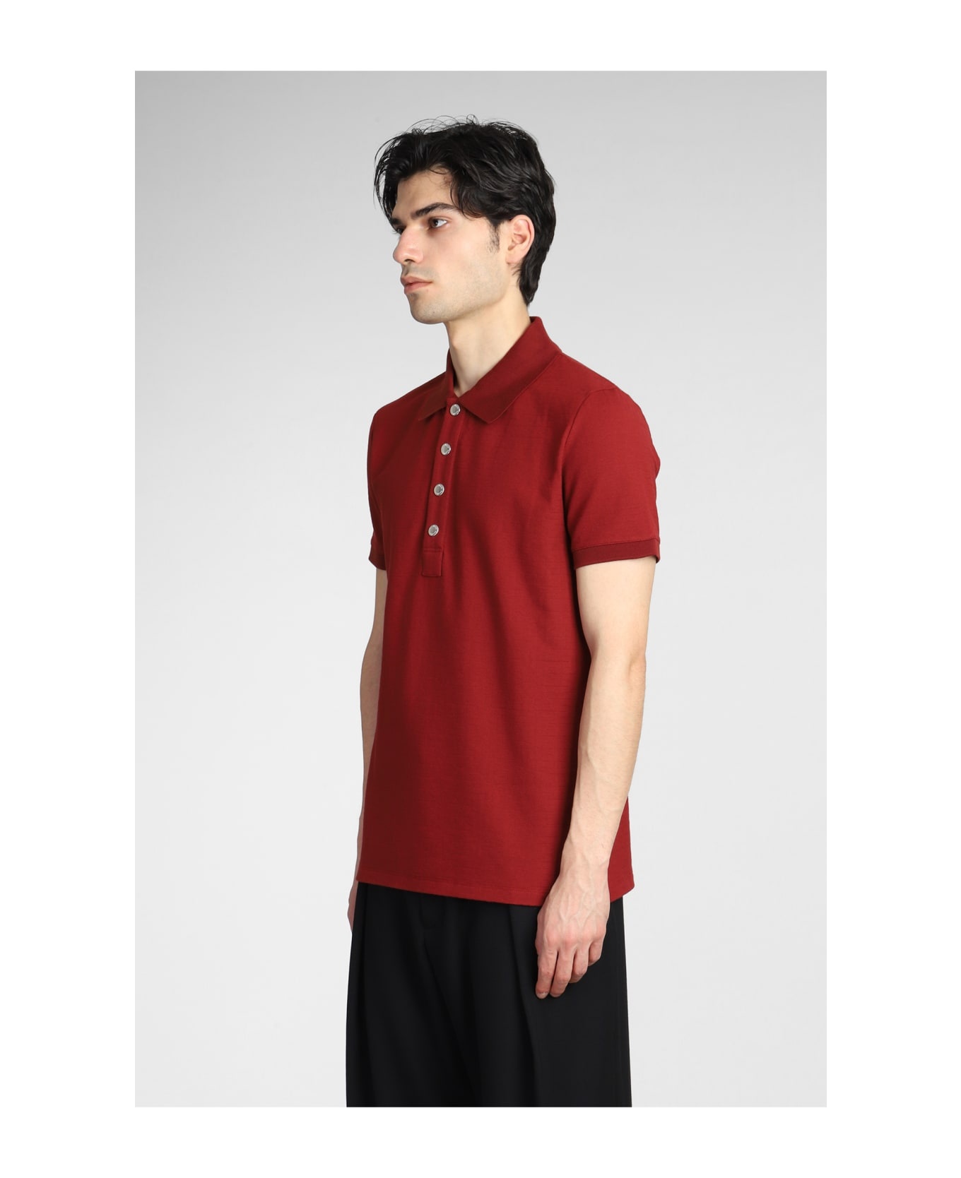 Polo In Bordeaux Cotton - 4