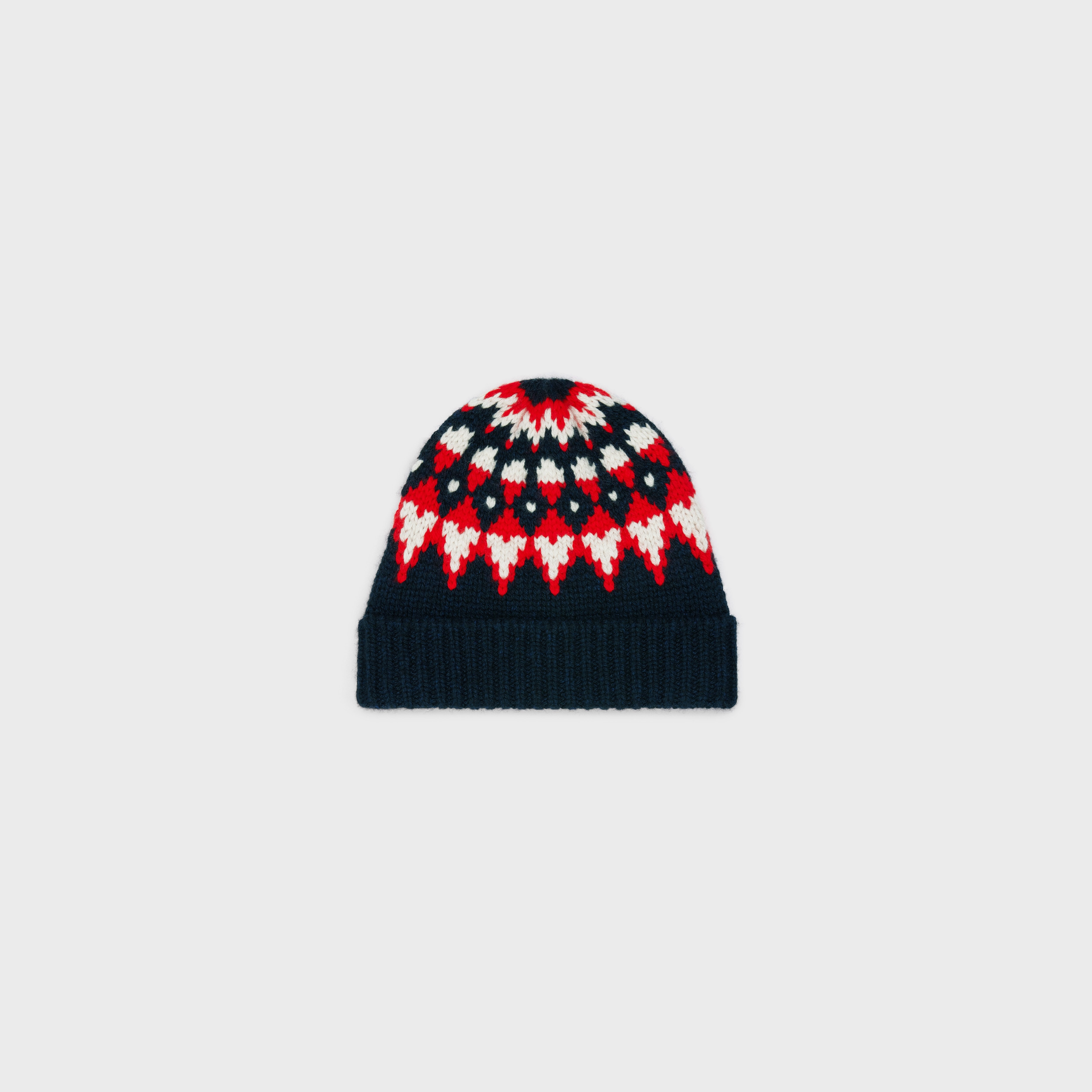 CLOCHE BUCKET HAT IN FAIR ISLE CASHMERE - 1