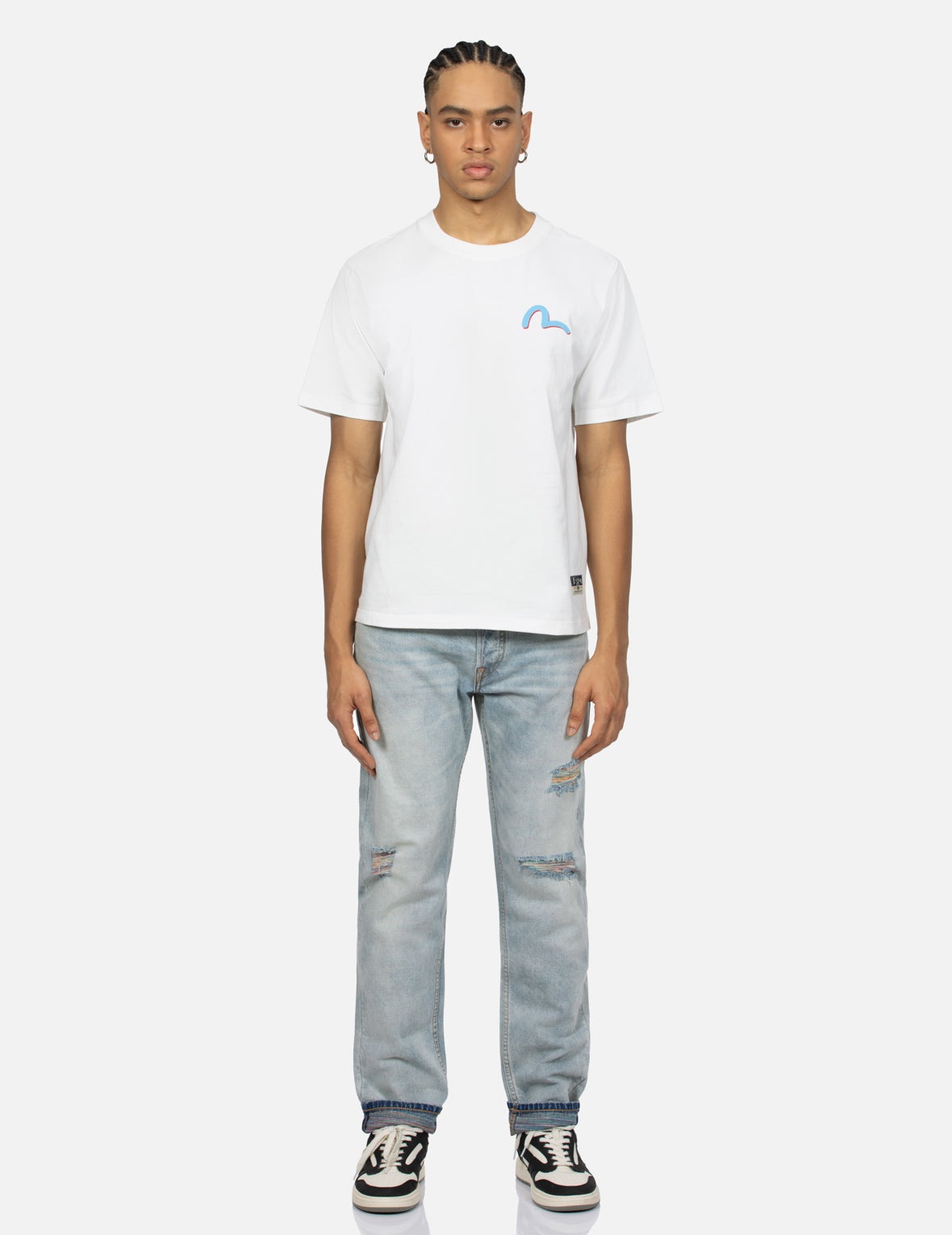 Distressed Seagull Pocket Slim Fit Jeans #2010 - 6