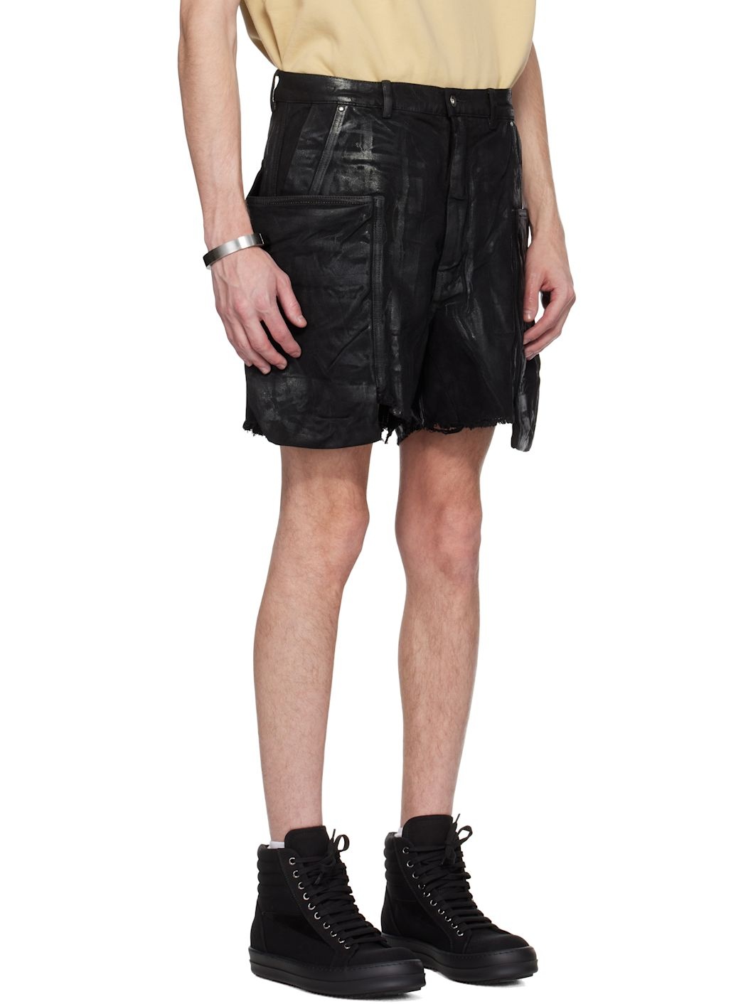 Black Hollywood Stefan Denim Cargo Shorts - 2