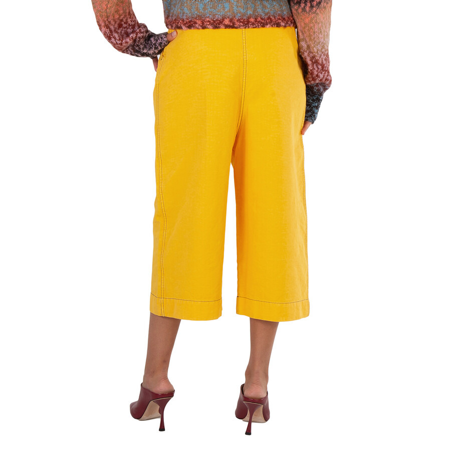 Loewe Yellow Contrast Stitch Culottes - 5
