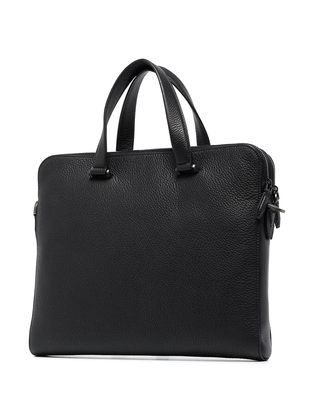 logo-plaque leather briefcase - 3